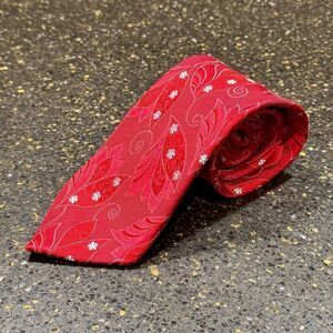 Ermenegildo Zegna Red Silk Tie. 100% silk.